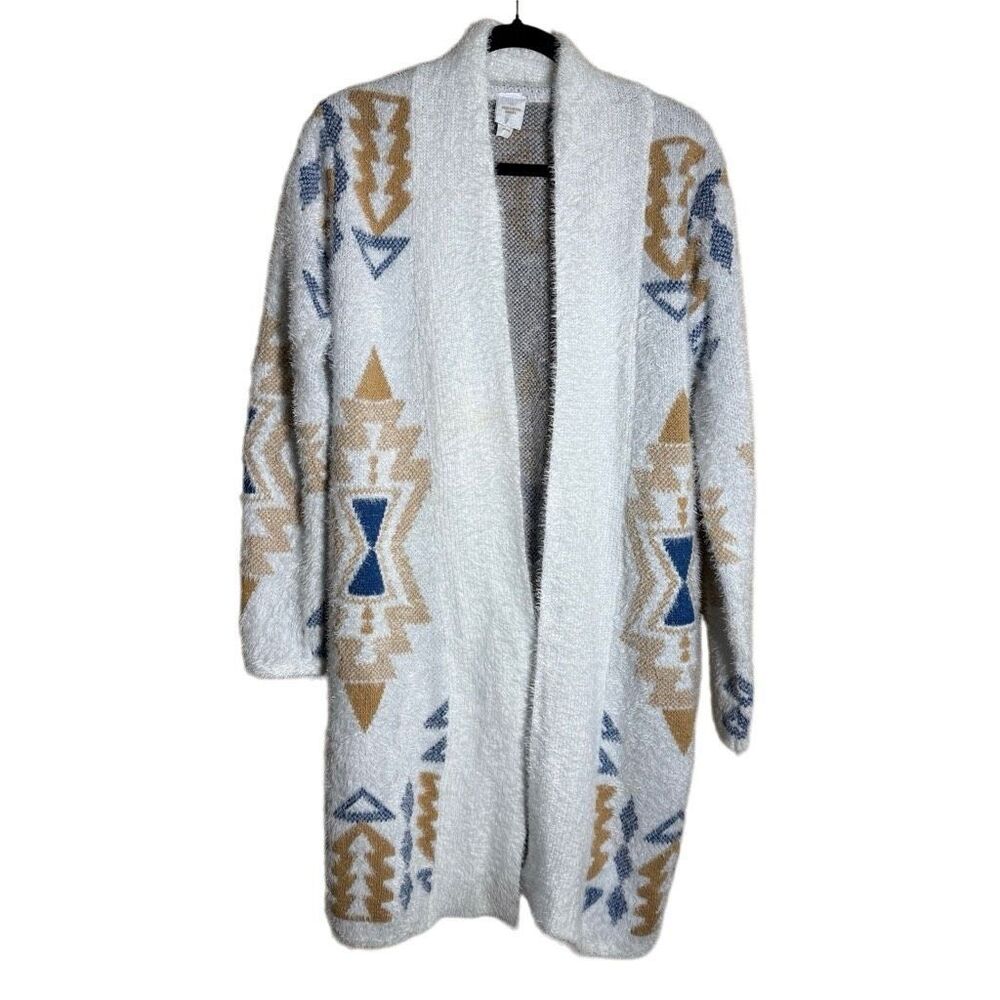 Northern Angel Long Cardigan Aztec White fluffy size XL